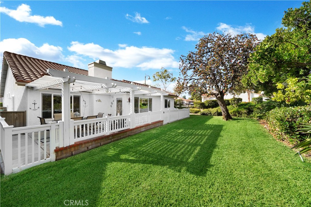 Spacious Backyard of a Modern Home Featuring Lush Green Lawn