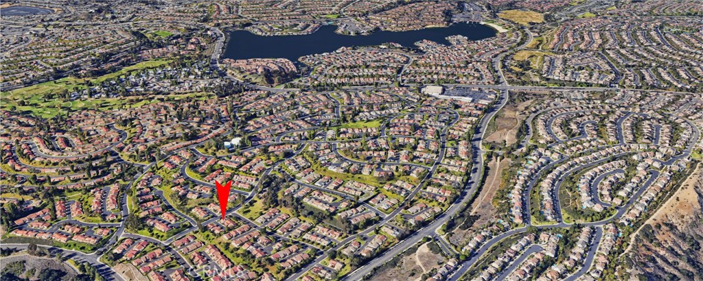 Aerial View of Suburban Neighborhood with Highlighted Homes for Sale