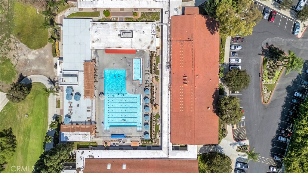 Aerial View of Community Pool Near Homes for Sale