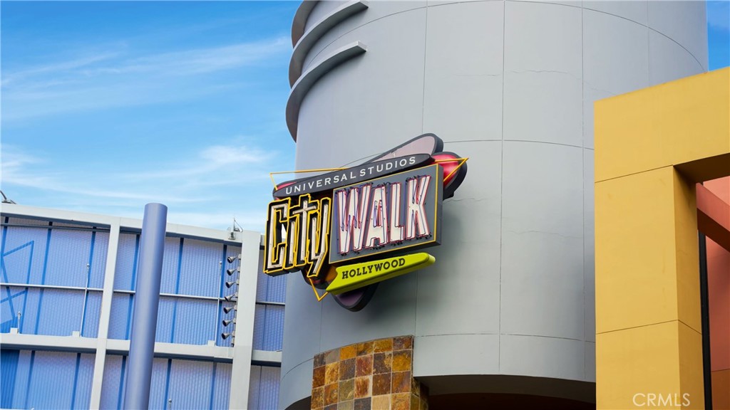 Universal Studios CityWalk Hollywood Entrance Sign against Blue Sky