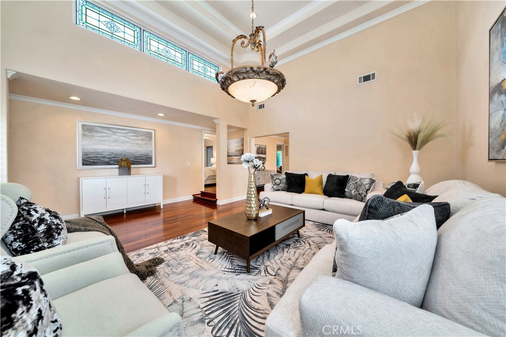 Elegant Living Room in Modern Home with Stylish Decor and Plush Seating